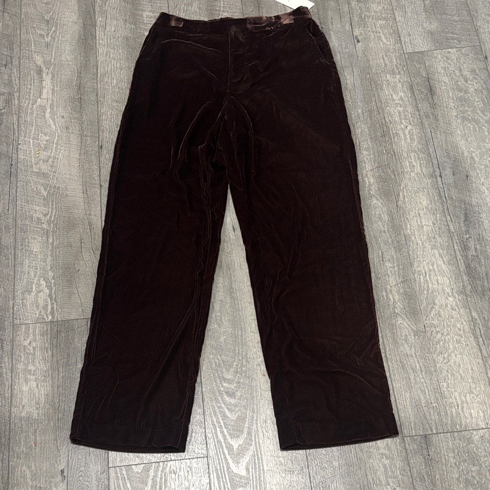 a new day Dark Brown Velvet Straight-Leg Trousers